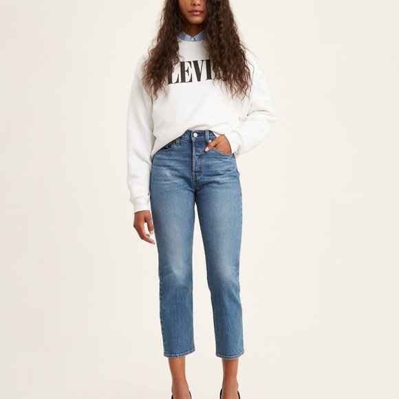 Levi's Wedgie Straight Jeans Medium Wash Sz 25 - Picture 6 of 8